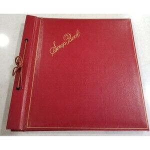 Vintage faux leather bound scrapbook 50s unused
